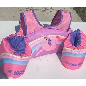 Body Glove Child Life Jacket For‎ Kids 30-50lbs Pink w/ Rainbow Unicorn
